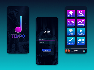 Tempo Wireframes app app design branding button buttons design frame gradient icon icons layout logo modern prototype ui ui ux uiux wireframe wireframes youth