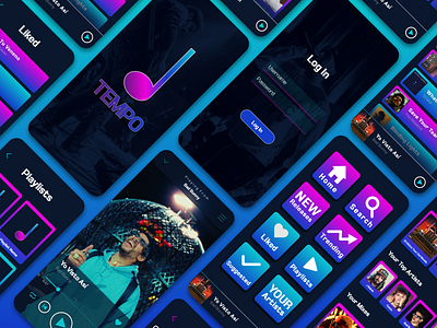 Tempo Wireframes Pt.6 app brand branding design icon illustration logo mobile mobile app mobile design modern music product design typography ui ui design ui ux ux vector art visual design