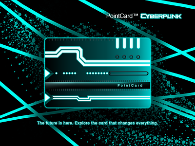 PointCard™ Cyberpunk branding card creative cyberpunk debit card design future futuristic glow glowing imagination line material neon neon design payment payment card product product design texture