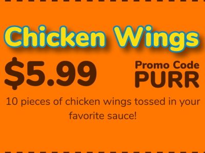 Pizza Kittyz Chicken Wings Coupon! advertisement advertising brand branding business cat cats code coupon coupons creative design designer kittyz logo pizza product shop ui vector