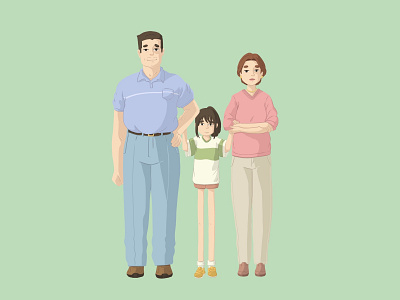Chihiro family art chihiro concept art family illustration procreate