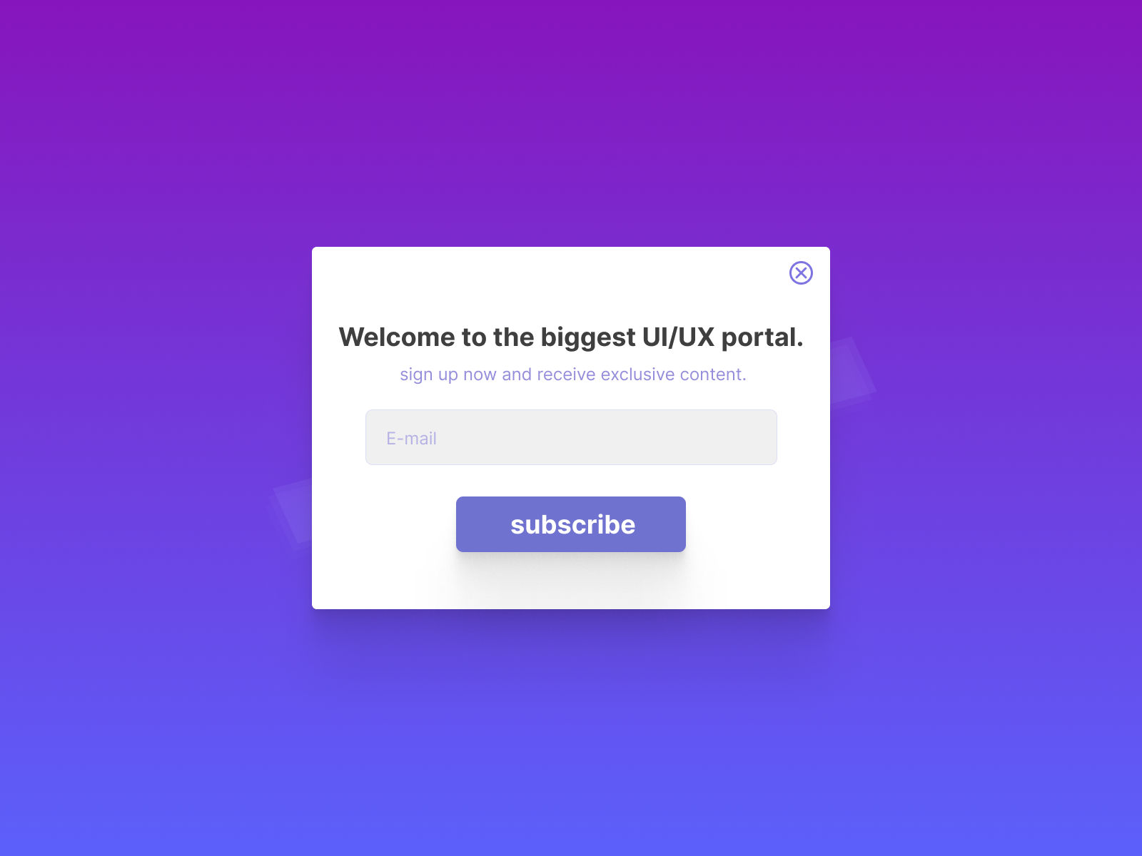 Daily ui 16 Pop-up Overlay by Jonathan Franklin on Dribbble