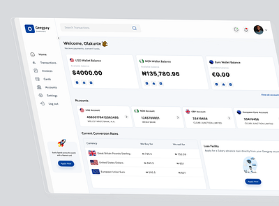 Geegpay Dashboard app dashboard design ui