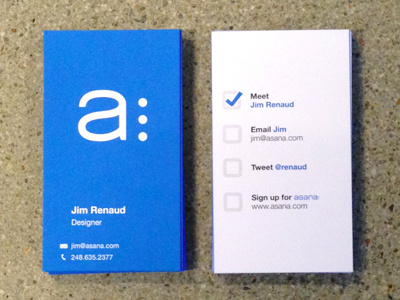 Asana Business Cards