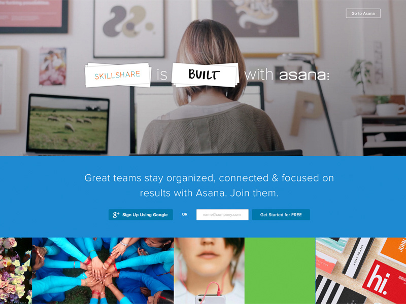 #withAsana web asana case studies website layout proxima nova responsive mobile