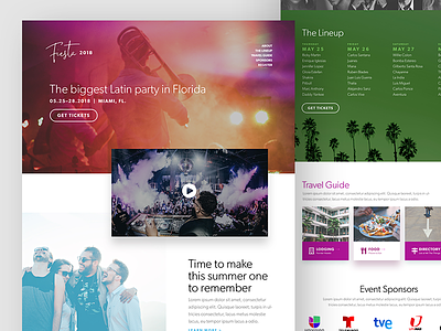 Latin Music Festival bold colorful festival fictitious gibson landing page music netmagazine vibrant web design website