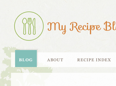 My Recipe Bl blog creme georgia green icon nav orange sophia teal theme transparent typography utensils web webfonts website