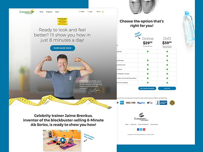 Jaime Brenkus Landing Page for Workout Program fitness landing page pricing table user experience ux design web experience workout