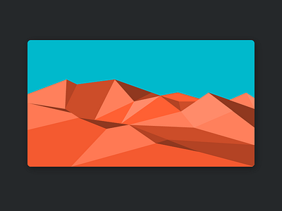 Desert Polygon Illustration blue desert illustration orange polygon