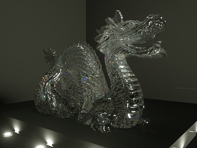 Glass dragon 3d cinema4d octane