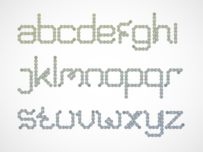 Chaingang type alphabet bike chain chaingang cycle font type sample typeface