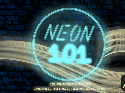 NEON COVER neon neon light procreate procreate art procreate brushes