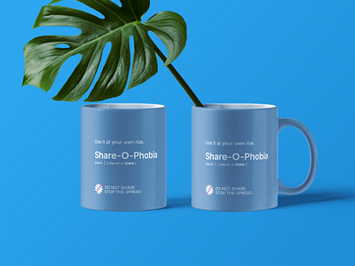 Share-o-phobic Cup blue corona virus covid cup print product product design typography