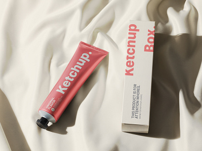 Ketchup box clean design ketchup luxury packaging packaging design product product design tube
