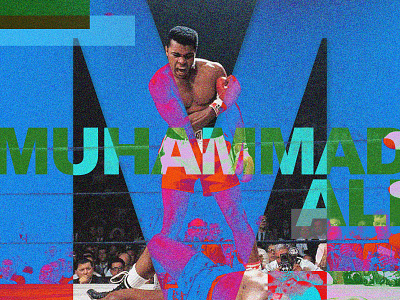 Muhammad Ali boxing muhammad ali neon photography poster poster design print print design typography typography design