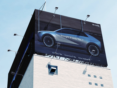Hyundai Electric advertisement automobile billboard car hyundai poster poster design print print design product