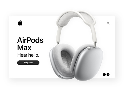 AirPods Max apple apple design black clean design minimal design product product design website website design white