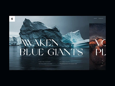 WWF Climate Change Exploration art direction climate change dark ui design editorial environment grandslang iceberg layout navy ocean season ui volcano web wwf