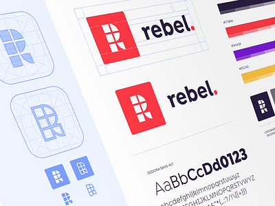 Rebel Branding brand colour combination design digital identity logo mark red type