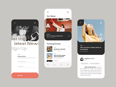 Daily UI 001 / Sign Up Screen app branding brutalism clean digital feminism minimalist news retro sign up signup ui white