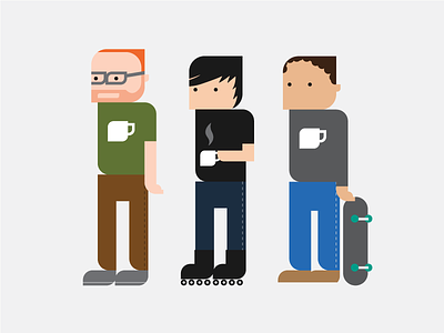 Mocha Team coffee icons illustration