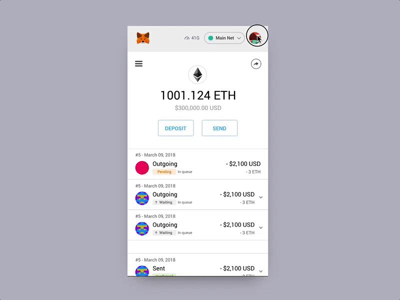 metamask transactions dribbble
