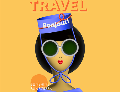 Bonjour! advertising editorial illustration graphic design illustration illustrator magazine design poster travel typography