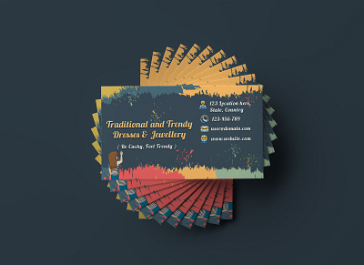 Business Card Design : Traditional and Trendy Dresses businesscard businesscarddesign design graphic graphicdesgn graphicdesign graphics illustration typography