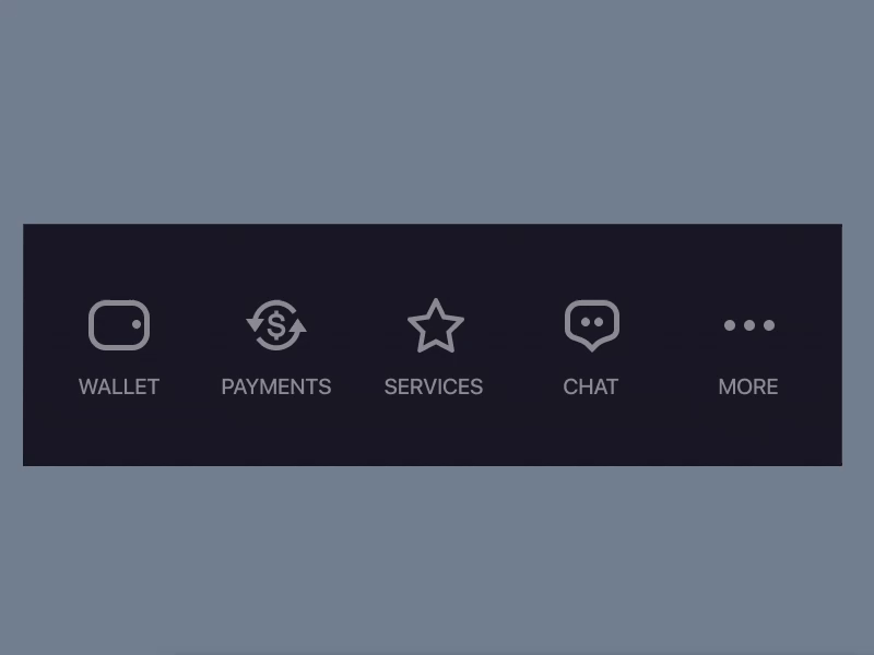 RuBank concept — Animated menu