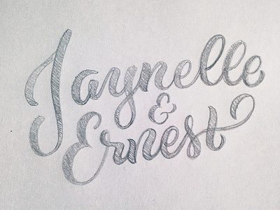Jaynelle & Ernest design hand lettering typography wedding