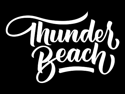 Thunder Beach brushtype design handtype lettering logo type