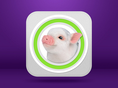 App Icon app green grey icon iphone pig purple