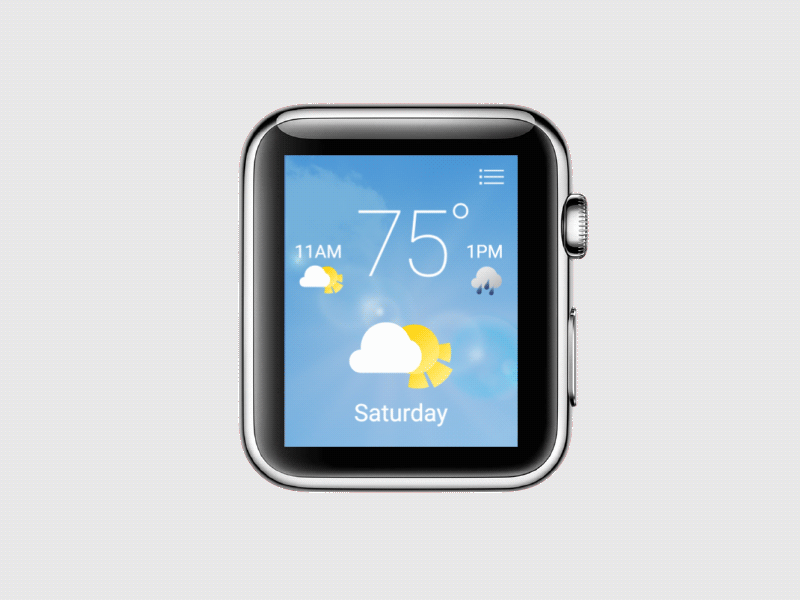 RAY iWatch week in a glance app clean concept design digital experience icons interaction ios iwatch user