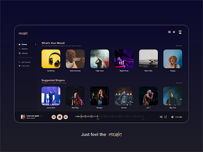 Music Web App dark theme music music web app ui ui design website design