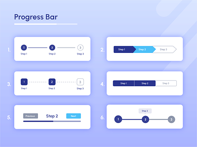 Progress Bar ( Stepper ) UI Design blue theme components progress bar stepper ui ui components ui design