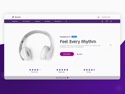 Beatrick | Landing Page beatrick landing page design sound system speaker ui web design