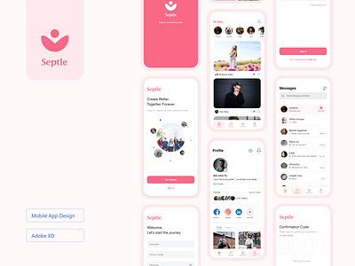 Septle | Mobile App Design mobile app design septle social media application ui