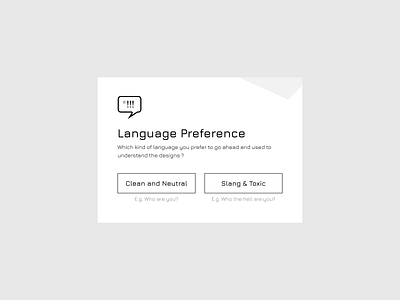 Language preference modal pop up slang language ui