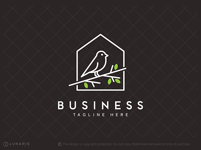 Bird House Logo bird house logo bird on branch logo branding logo logo for sale logoground nature logo simple clean logo vector