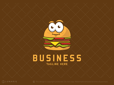 Burger Mascot logo - for sale branding burger logo for sale burger mascot food logo for sale food mascot graphic design illustration logo logo for sale logoground vector