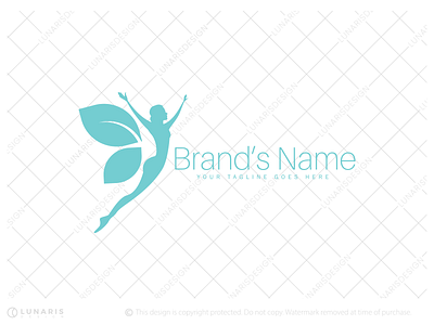 Woman with wings - for sale branding leaves wings logo logo logo for sale logoground mother nature nature logo nature woman organic women products vector woman with wings logo