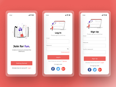 Daily UI challenge #001 dailyui dailyuichallenge figma mobile sign in signup ui ui design