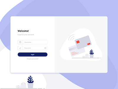 Login Illustration card dailui design icon illustration payment shoping