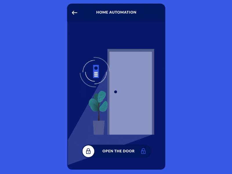 Door Opener app appdesign clean concept dailyui design door dribbbble flinto illustration minimal open ui ux vector