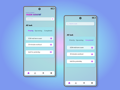 Daily task interface design