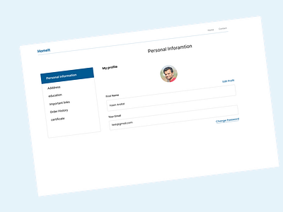Personal Info - HOMEIT design figma graphic design personal personal info ui ux vector xd yasin