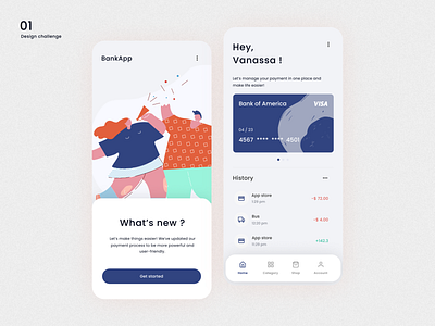 Design challenge 01 ✨: UI design for e-wallet app app design bank design e wallet mobile ui uidesign uiux ux