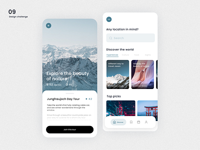 Design challenge 09 ✨: UI design for travel app app branding design graphic design illustration ui uidesign uiux