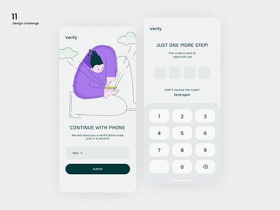 Design challenge 11 ✨: App design for SMS verification