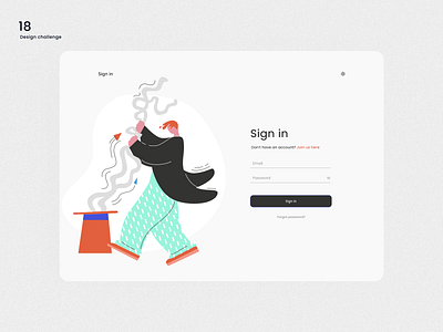 Design challenge 18 ✨: Sign-in page design branding design illustration signin ui uidesign uiux website